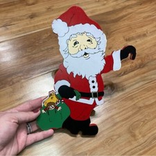 Festive Santa Claus Wooden Decoration picture