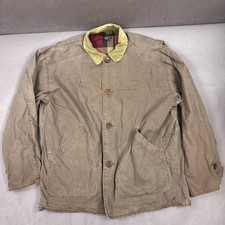 Vintage J Crew Jacket Mens Large Brown Oarsman Barn Chore Flannel Plaid Lined picture