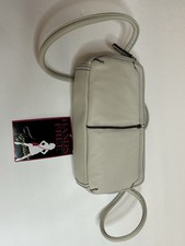 Tignanello White Pebble Leather 3 Zip Section Small Crossbody Bag picture