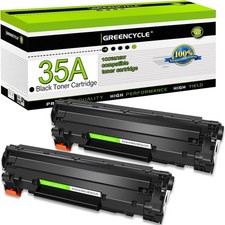 GREENCYCLE 2PK 35A CB435A Toner Cartridge Fits for HP LaserJet P1006 M1130 M1138 picture