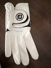 New FootJoy Weather Soft White Golf Glove Men's  Large Worn On RH picture