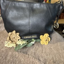 Michael Kors Fulton Black Pebbled Leather Hobo Bag Shoulder Handbag picture