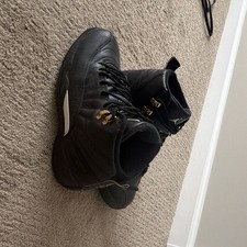 Men’s Jordan Air Jordan 12 Retro High Top Sneaker Black Gold White The Master picture