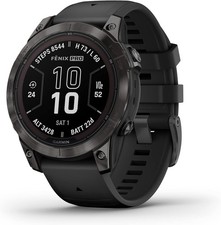 Garmin fenix 7 Pro Sapphire Solar Gray DLC Titanium with Black Band 010-02777-10 picture