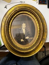 Circa 1850 Portrait Photograph w Elegant Gilt Wood Frame Rev. A Stillwell NJ picture