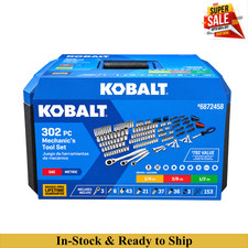 Kobalt 302-Piece Standard & Metric Polished Chrome Mechanics Tool Set with CASE picture