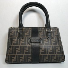 Vintage FENDI sas Roma Zucca FF Monogram Boston Handbag Coated Canvas picture