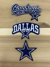 Lot Set Of 3 Embroidered Dallas Cowboys Iron On Patches 2.5”-3” picture