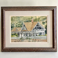 Original Watercolor Park City Utah Union Pacific Painting David B Thomas 1986 picture