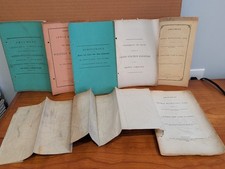 RARE 1848 Massachusetts RAILROAD WAR Archive - 6 Booklets + FOLDOUT SURVEY MAP picture