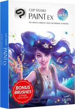 CLIP STUDIO PAINT EX - Version 4 | Perpetual Lic. I Retail Pack w/ Bonus Brushes picture
