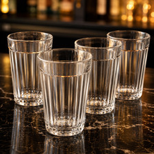 Vintage Russian Faceted Glasses Set of 4 USSR Graneny Stakan Barware Tumblers picture