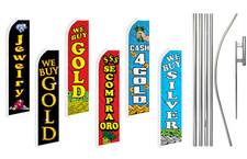We Buy Gold Advertising Swooper Flutter Feather Flag Kit We Buy Silver Jewelry picture