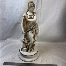 ESCO Classical Figurine Chalkware Goddess Musician Antique Finish 17