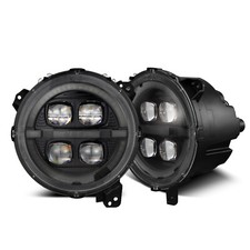 For 18-24 Jeep Wrangler Gladiator Alpharex Nova Alpha Black LED Headlights Lamps picture