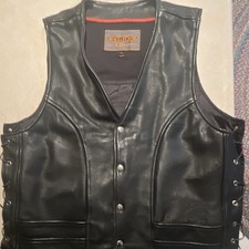 Men's Leather Motorcycle Vest (size L) picture