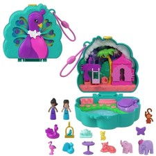 Polly Pocket Peacock Garden Compact with 2 Micro Dolls and Pets, Travel Toy  picture