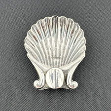 Vintage Mexico 925 Sterling Footed Shell / Clam / Scallop Ash Tray Dish 22.8g picture