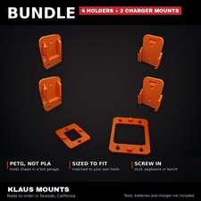 Ridgid Bundle 6pc 2 Tool 2 Battery 2 Charger Mounts PETG picture