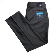 Stafford CoolMax Gray Houndstooth Adjustec Stretch Suit Trousers Mens 42x30 NEW picture