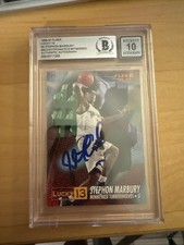 Stephon Marbury Timberwolves Signed 1996-97 Fleer Lucky 13 #4 BAS 10 Rookie Card picture
