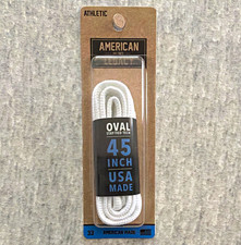 American Legacy Athletic Oval Shoelaces 45 in White USA Made picture