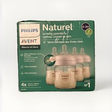 Philips Avent Natural Response Newborn 4 Glass Baby Bottles 4 oz  New Open Box picture