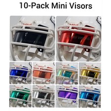 10-Pack Mini Football Helmet Visors. Affordable Bulk Variety Pack *(FLAT STYLE)* picture