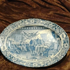 Liberty Blue Staffordshire Oval Serving Platter 