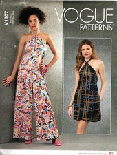 Vogue V1807 Misses XS to M Halter Neck Jumpsuit Romper Uncut Sewing Pattern picture