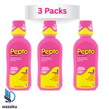 Pepto Bismol Liquid Fast Acting Upset Stomach & Diarrhea Relief 16 Oz - 3 Pack picture