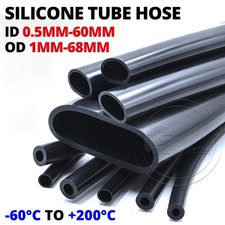 Black Silicone Tube Hose ID 0.5mm-60mm × OD 1mm-68mm Soft Rubber Pipe picture