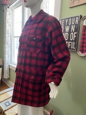 Vintage 40s Woolrich  Mackinaw Coat  L 44 Rare Wool Plaid Workwear picture