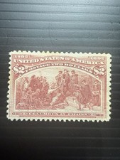 1893 US $2 Columbian Scott #242 Unused Columbus in Chains Hinge Remnant picture