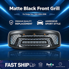 US Stock Front Grill for Dodge Ram 1500 2006-2008 Matte Black W/ LED Fast Ship picture