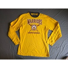 Vintage 90s Y2K Abercrombie Warriors Long Sleeve Yellow Graphic Tee - Boys XL picture