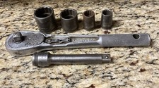 Craftsman 1940s BE Early 1/2” Ratchet + BE Extension & 4 Sockets picture