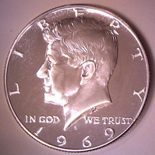 1969 S PROOF 40% SILVER KENNEDY HALF DOLLAR *FREE SHIPPING* IN STOCK picture
