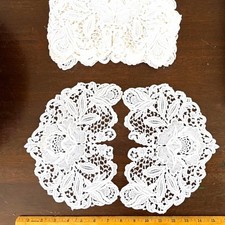17 Pc Vintage White Floral Venise Lace Appliqué Lot Large Bridal Sewing Trim picture
