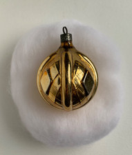 HTF Vintage Pre WWII Premier Diamond Outdent Christmas Ornament Gold 2.5