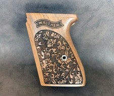 Walther PPK Turkish Walnut Wood Grips Set. Floral. Oak Leafs and Acorns Pattern. picture