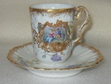 Antique LS&S Limoges France Porcelain Demitasse Teacup & Saucer L Straus & Sons picture