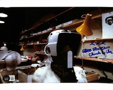 Star Wars ROTJ ILM Biker Scout Helmet Makers Signed x3 8x10 Photo BECKETT picture