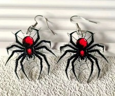 Novelty Acrylic Black Spider Earrings Halloween Gothic, Punk,  Fun,  picture