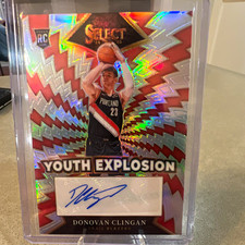 2024-25 Panini Select Youth Explosion Signatures Auto RC Clingan Blazers YE-CLG picture
