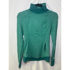 Lululemon Runderful 1/2 Zip Pullover Womens 4 Green Rulu Thumbholes Reflective picture