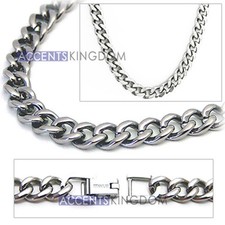 Accents Kingdom 5.5mm Titanium Men's Curb Link Necklace Chain picture