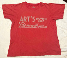 J.Crew Knit Goods Men's Red Art Graphic Logo Tee L Short Sleeve Crew Neck picture