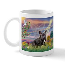 CafePress Cloud Angel / Fr Bulldog (Bl &W) Mug 11 oz Ceramic Mug (239969885) picture