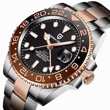 Pagani Design Automatic GMT 40mm Watch Black Dial Date 100m Steel Bracelet picture